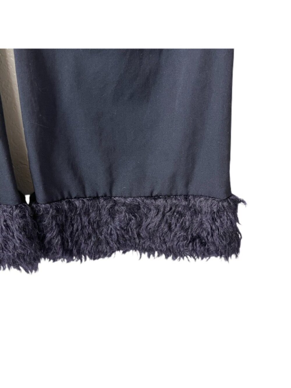 Stella McCartney Fur Free Fur Dress Pants Dark Navy Size 42 Wool Mohair Fur Trim - Picture 3 of 5